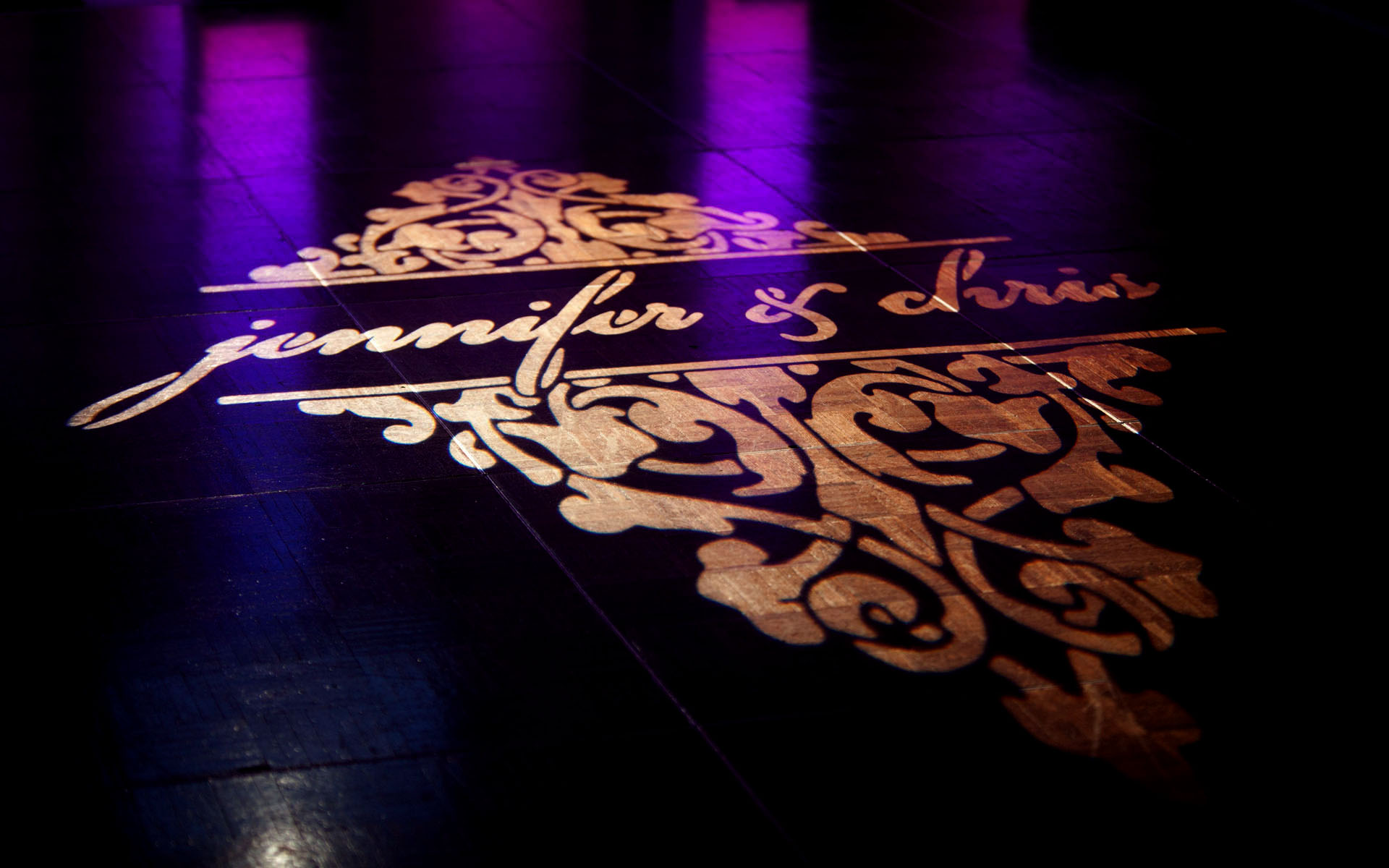 Jennifer and Chris's custom wedding gobo from Goboman.com